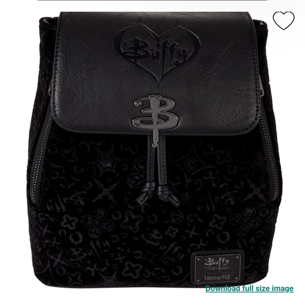 Loungefly Buffy the Vampire Slayer Velvet All-Over Print Drawstring Mini Backpac - Picture 3 of 8